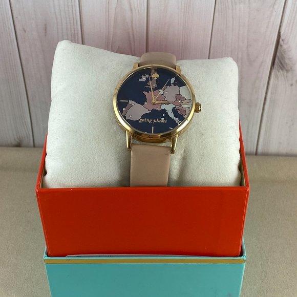 kate spade World Traveler Going Places Women's Gold Tone Watch - Picture 8 of 9